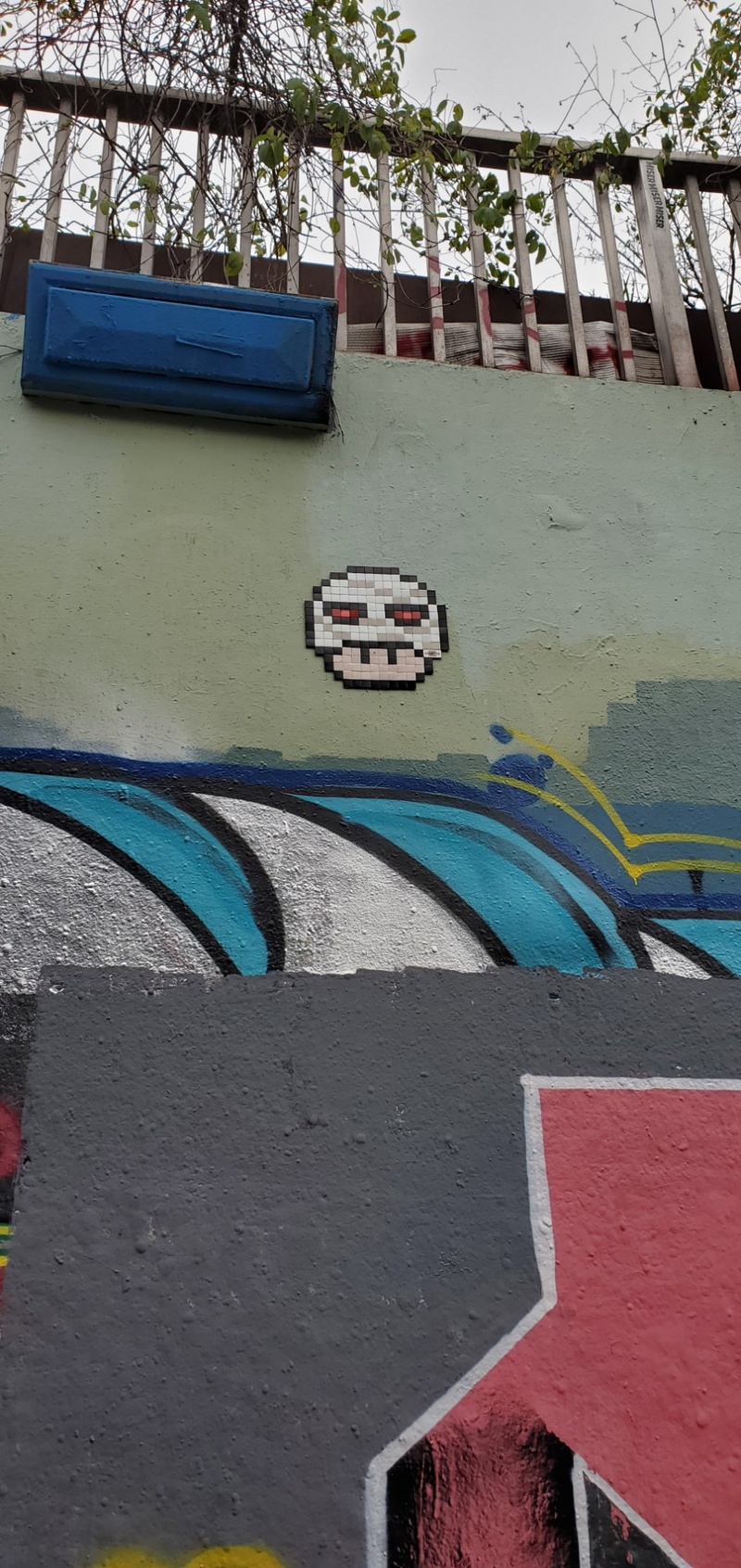 mural in London by artist Invader.