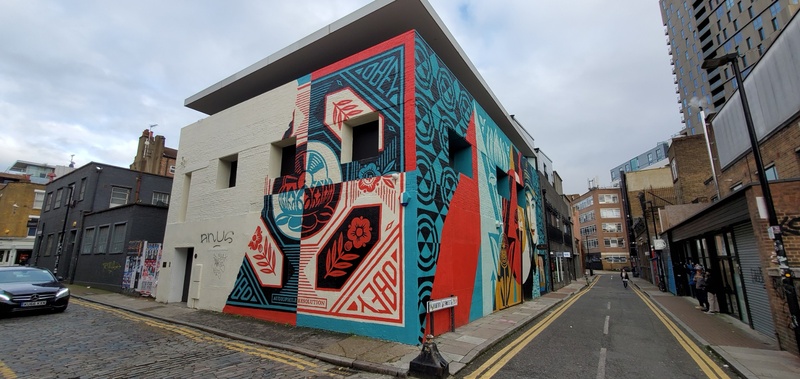 mural in London by artist Shepard Fairey.