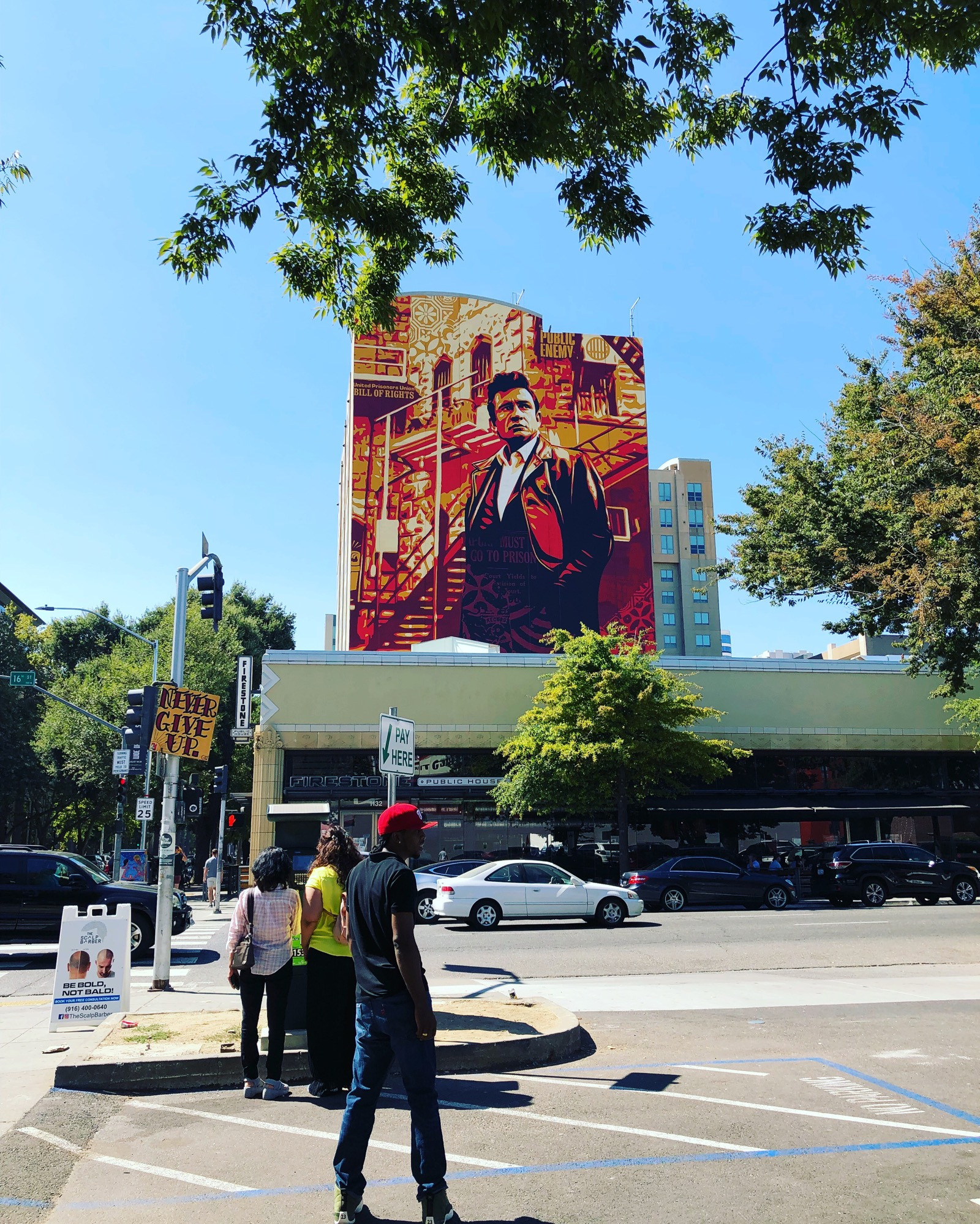 mural in Sacramento by artist Shepard Fairey. Tagged: Johnny Cash, music