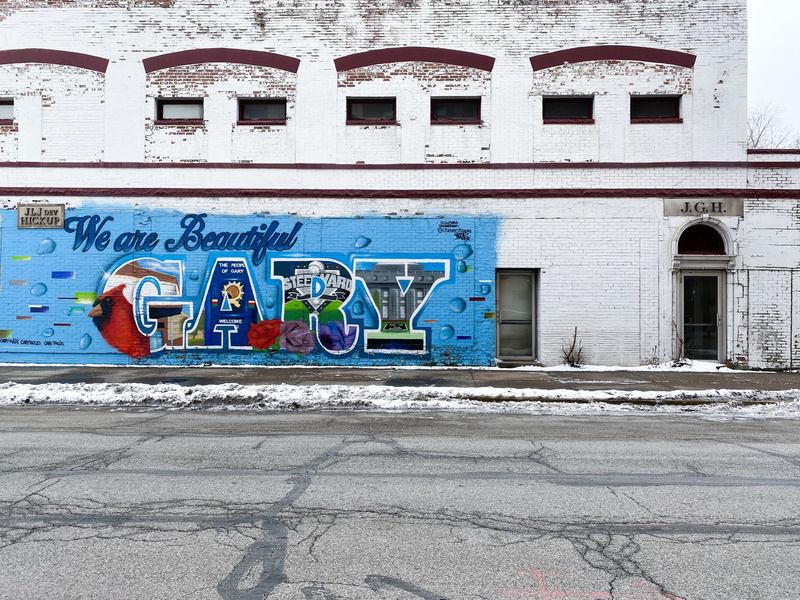 mural in Gary by artist unknown.