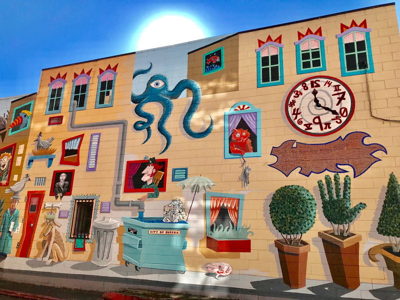 mural in Eureka by artist Duane Flatmo.