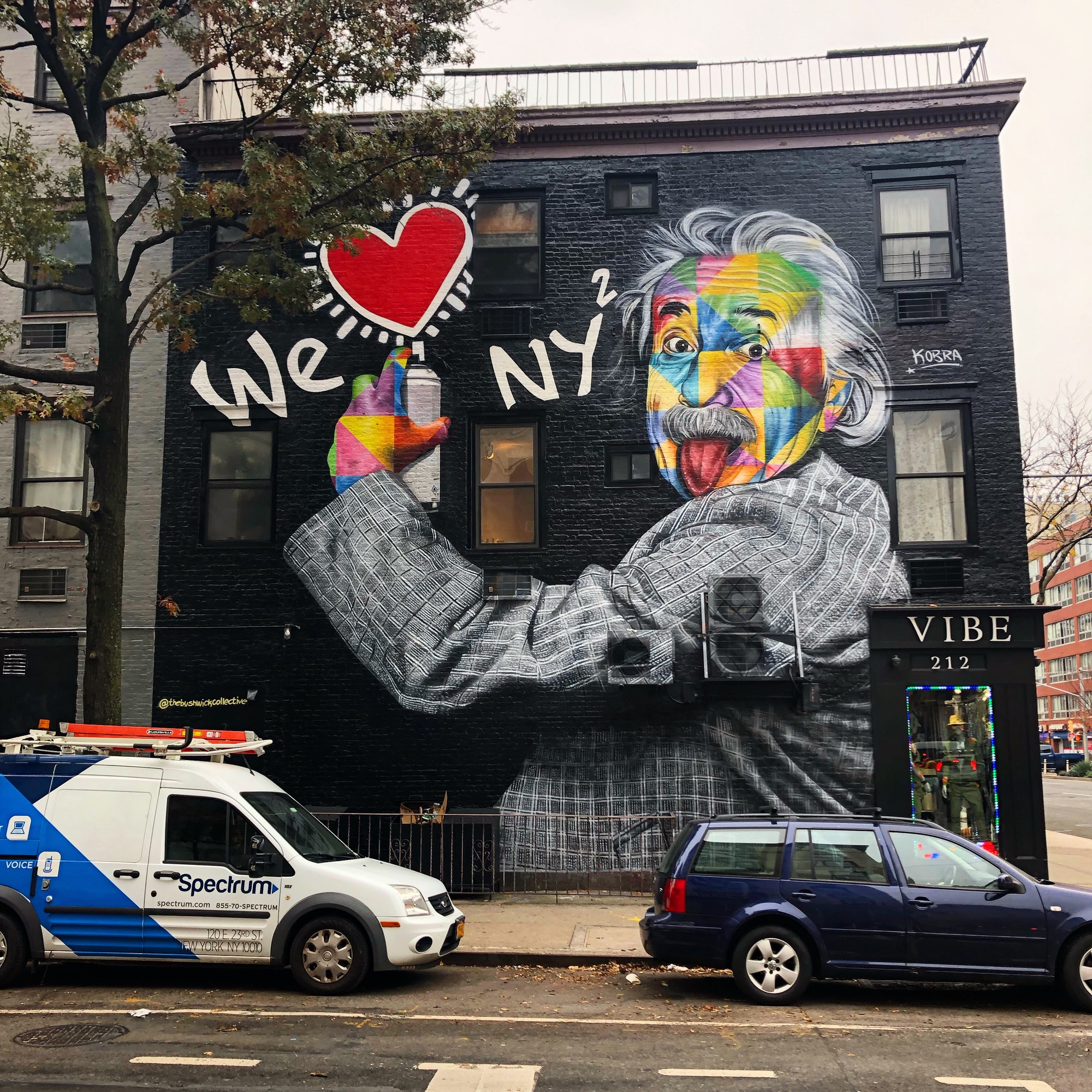 mural in New York by artist Eduardo Kobra. Tagged: Albert Einstein