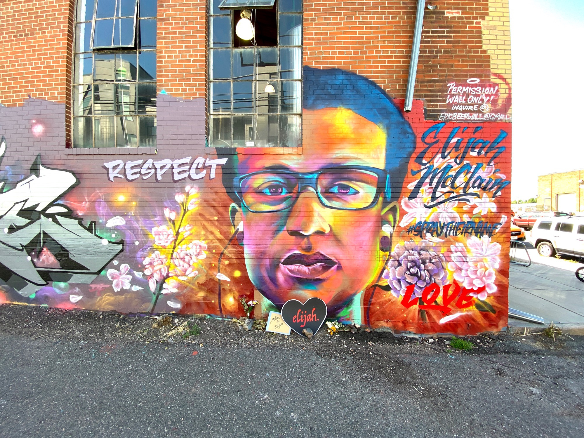 mural in Denver by artist unknown. Tagged: Elijah McClain