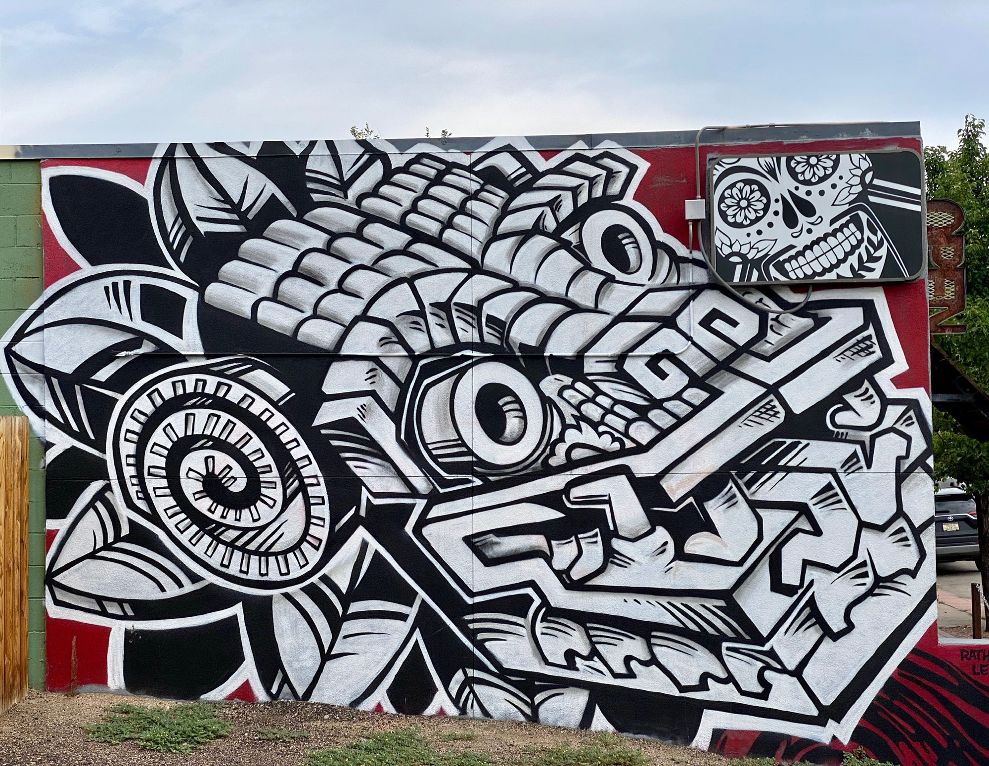 mural in Denver by artist Ratha Sok. Tagged: Quetzalcoatl