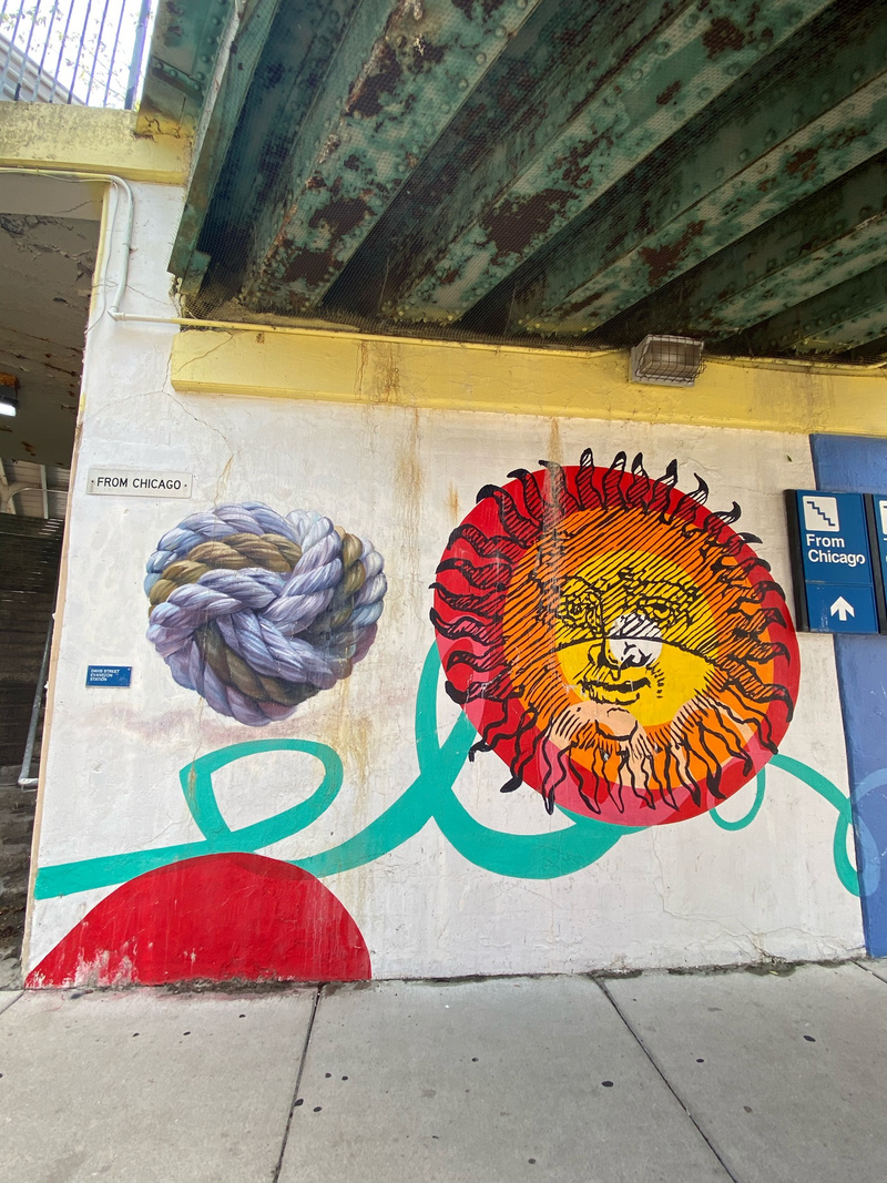 mural in Evanston by artist unknown.