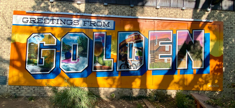 mural in Golden by artist Greetings Tour.