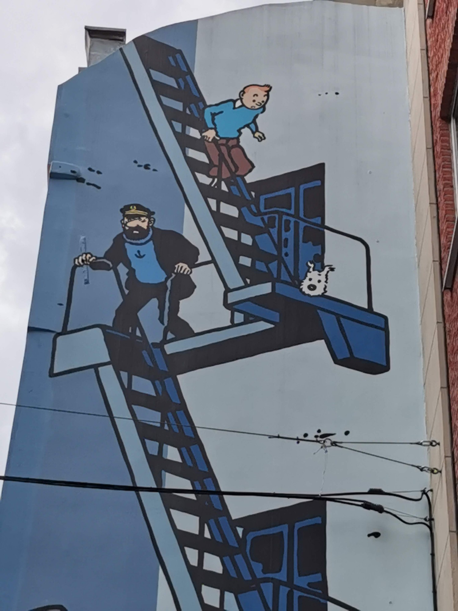 mural in Brussel by artist unknown. Tagged: Tintin