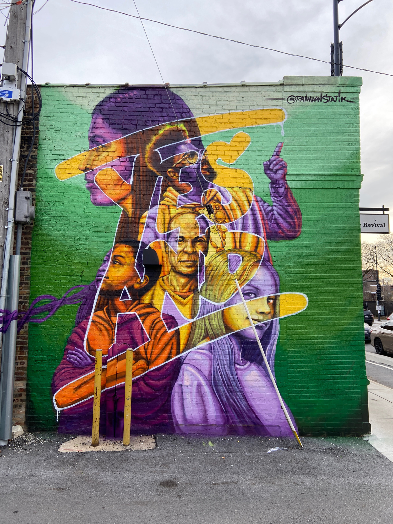 mural in Chicago by artist Rahmaan Statik.