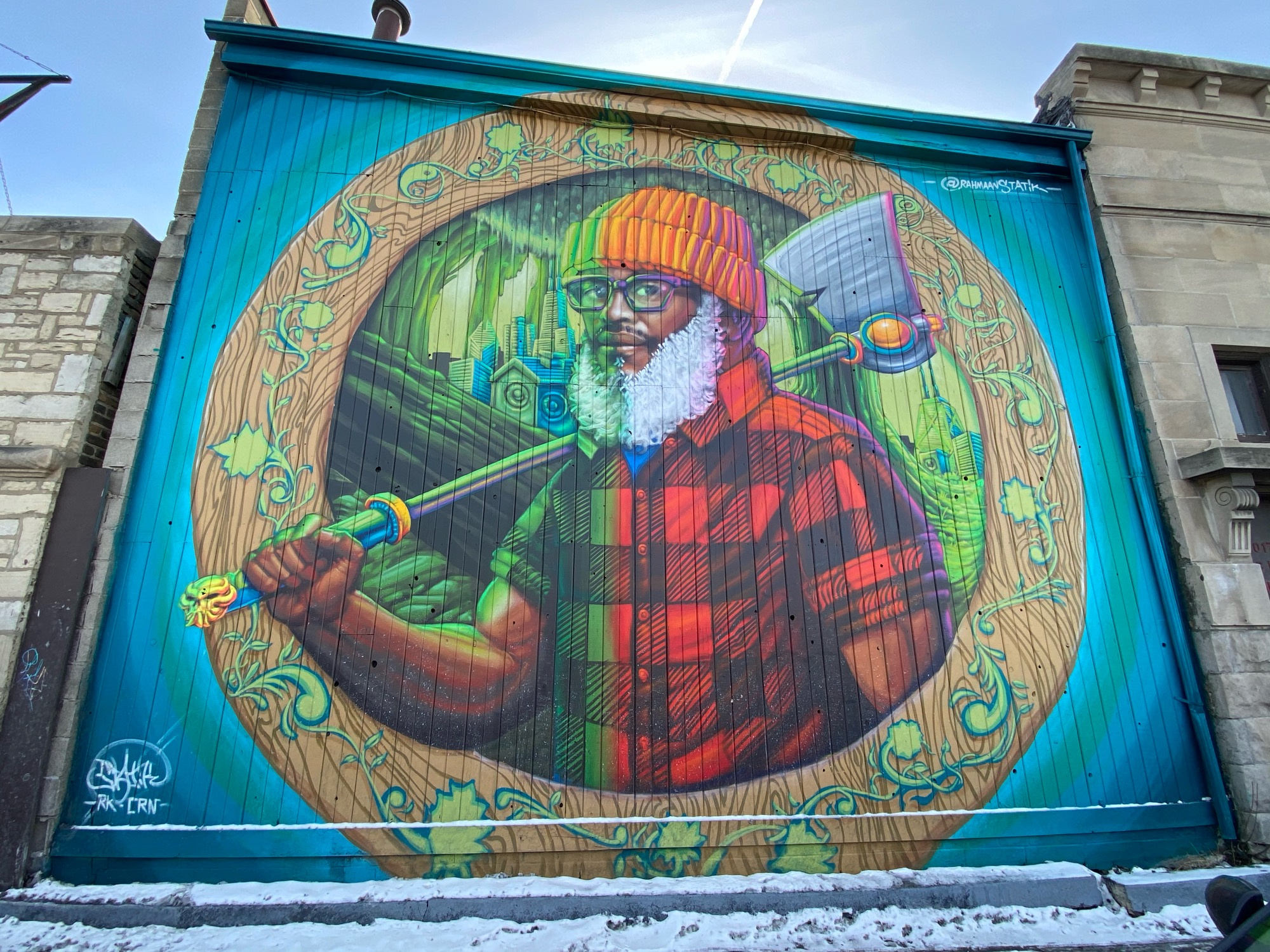 mural in Chicago by artist Rahmaan Statik.