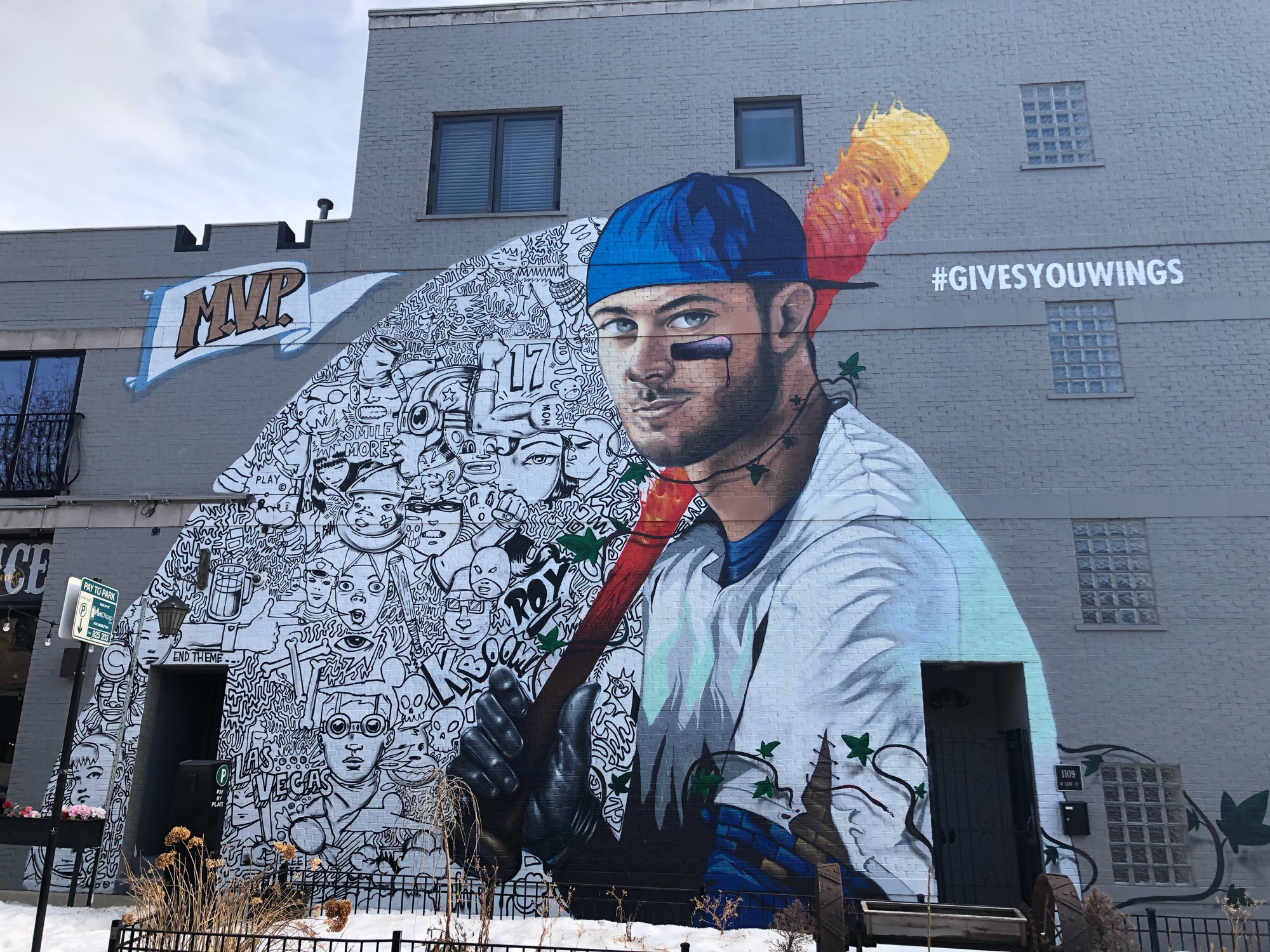 mural in Chicago by artist Max Sansing. Tagged: Chicago Cubs, sports