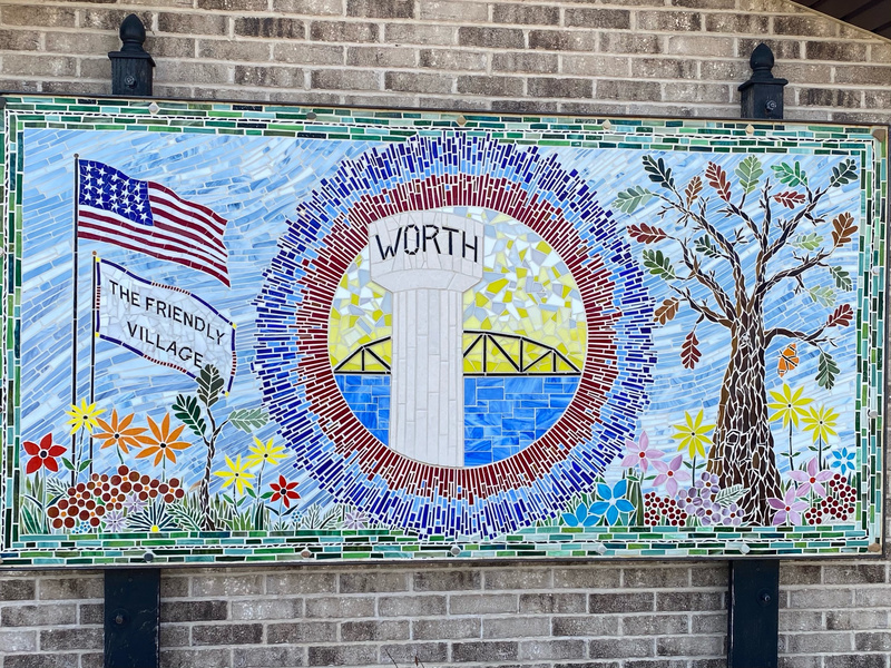 mural in Worth by artist unknown.