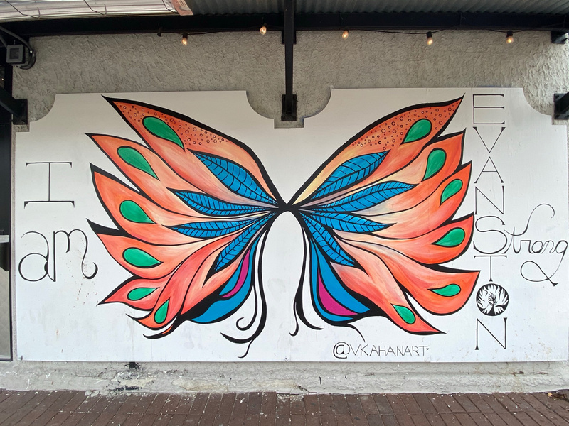 mural in Evanston by artist unknown.