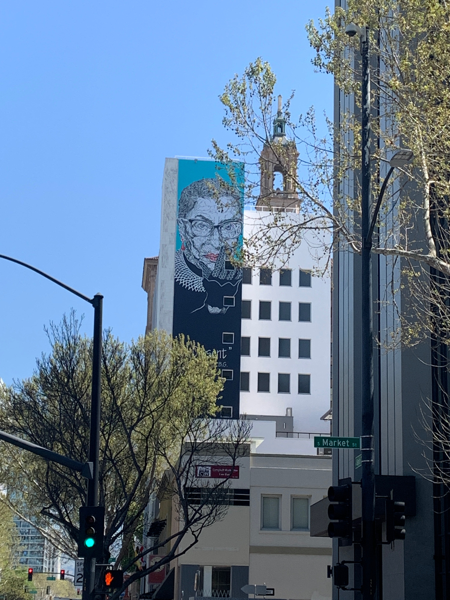 mural in San Jose by artist Chuba Oyolu. Tagged: Ruth Bader Ginsburg