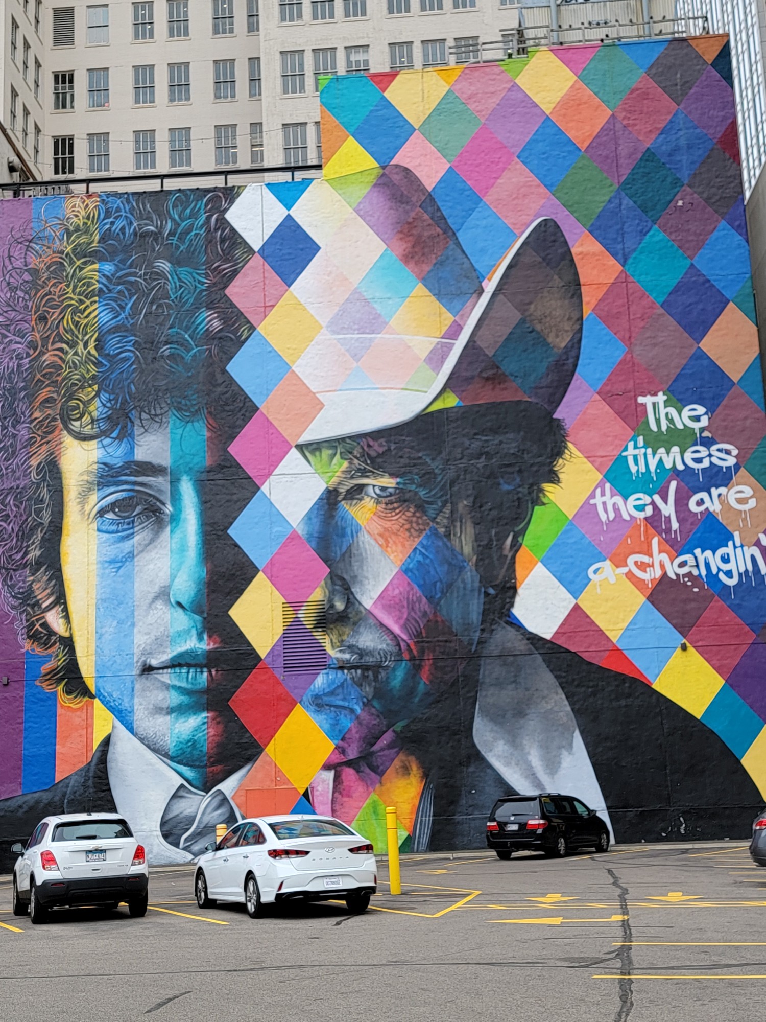 mural in Minneapolis by artist Eduardo Kobra. Tagged: Bob Dylan, music