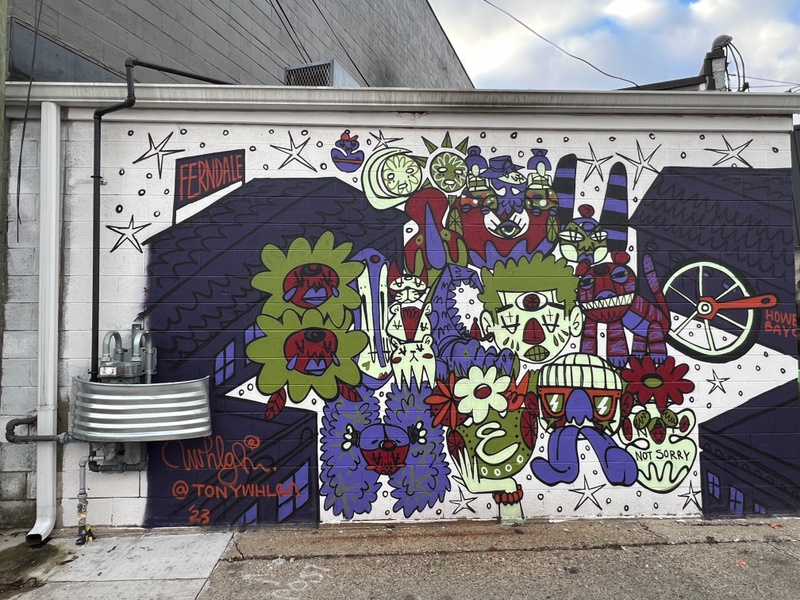 mural in Ferndale by artist Tony Whlgn.