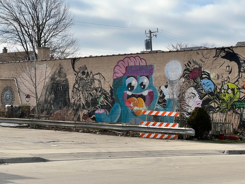 mural in Hamtramck by artist Ghostbeard.