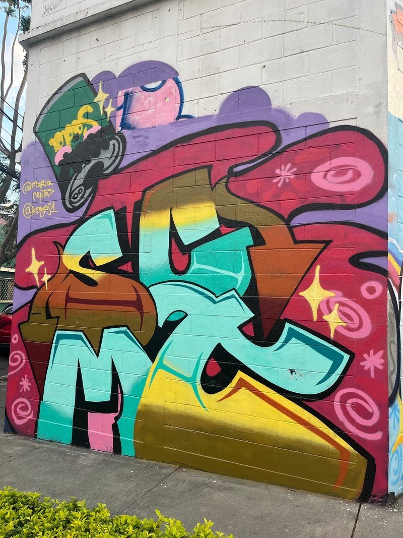 mural in Ciudad de Guatemala by artist MarÃa Ñejitos.