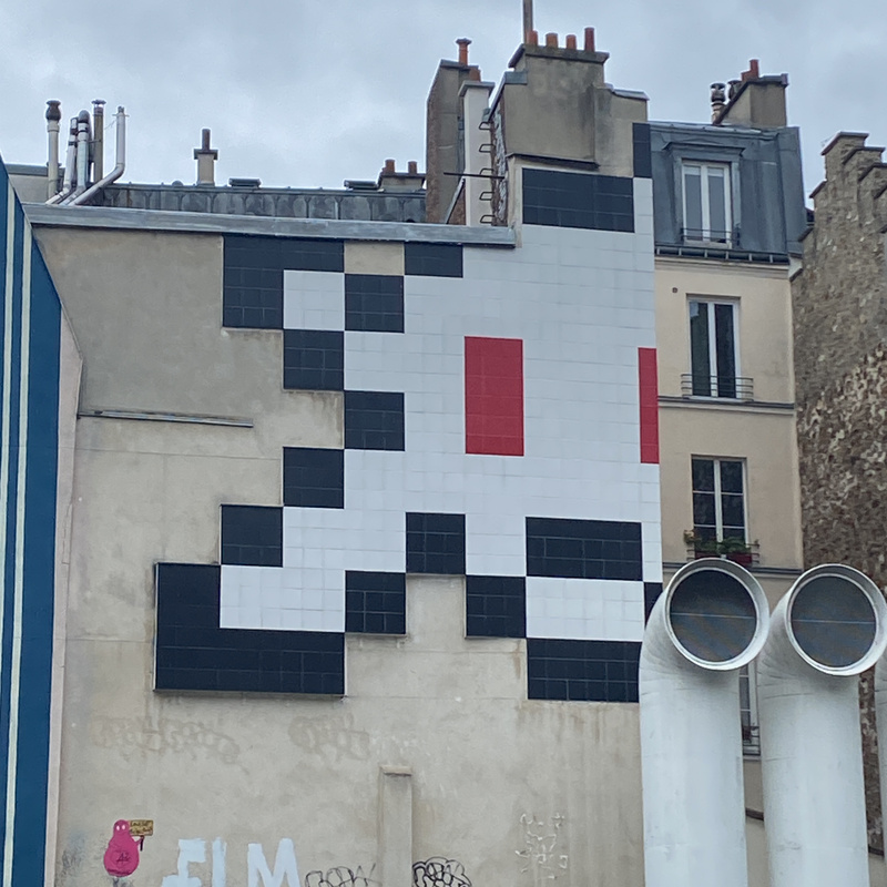 mural in Paris by artist Invader.