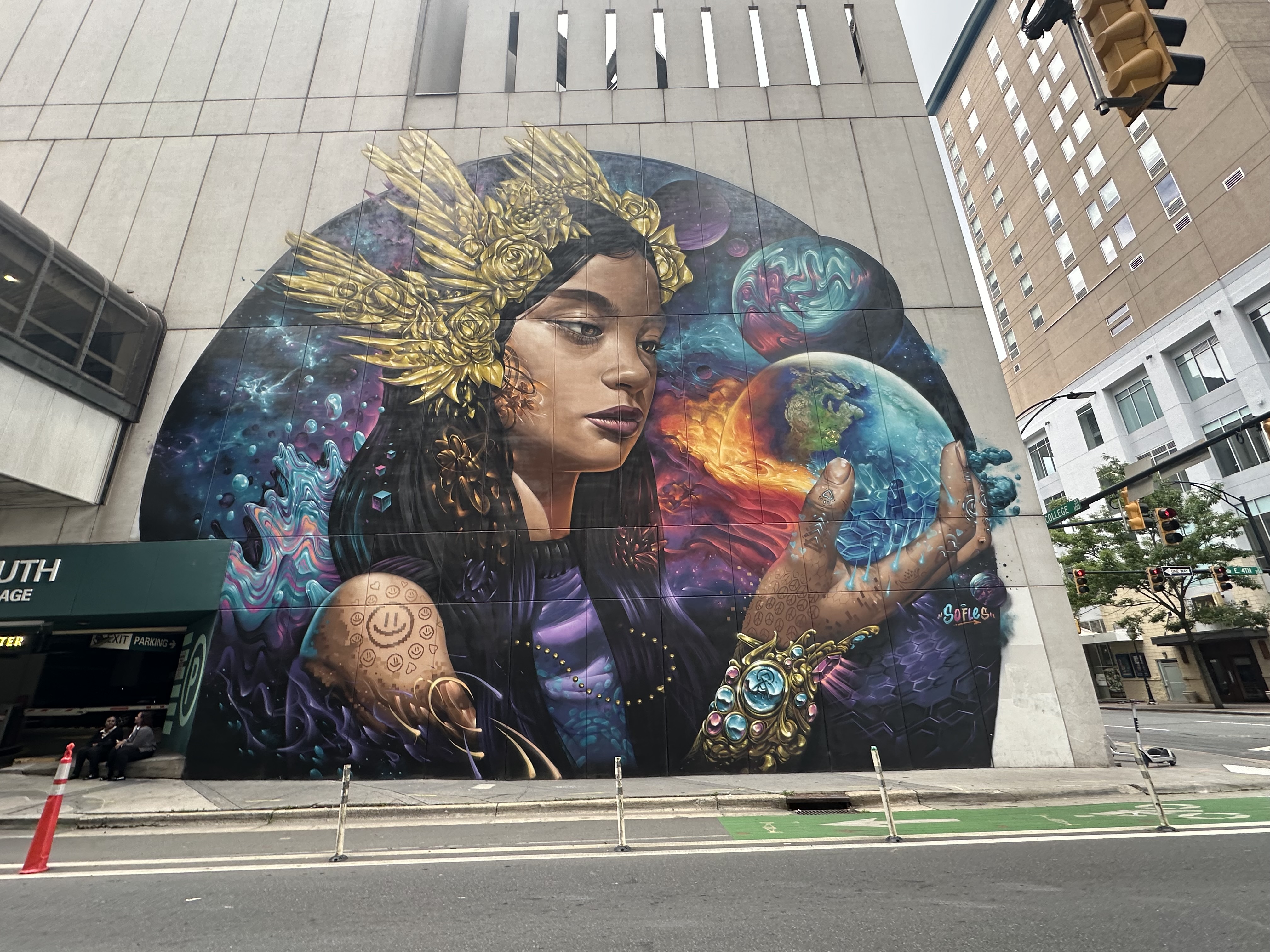 mural in Charlotte by artist Sofles.