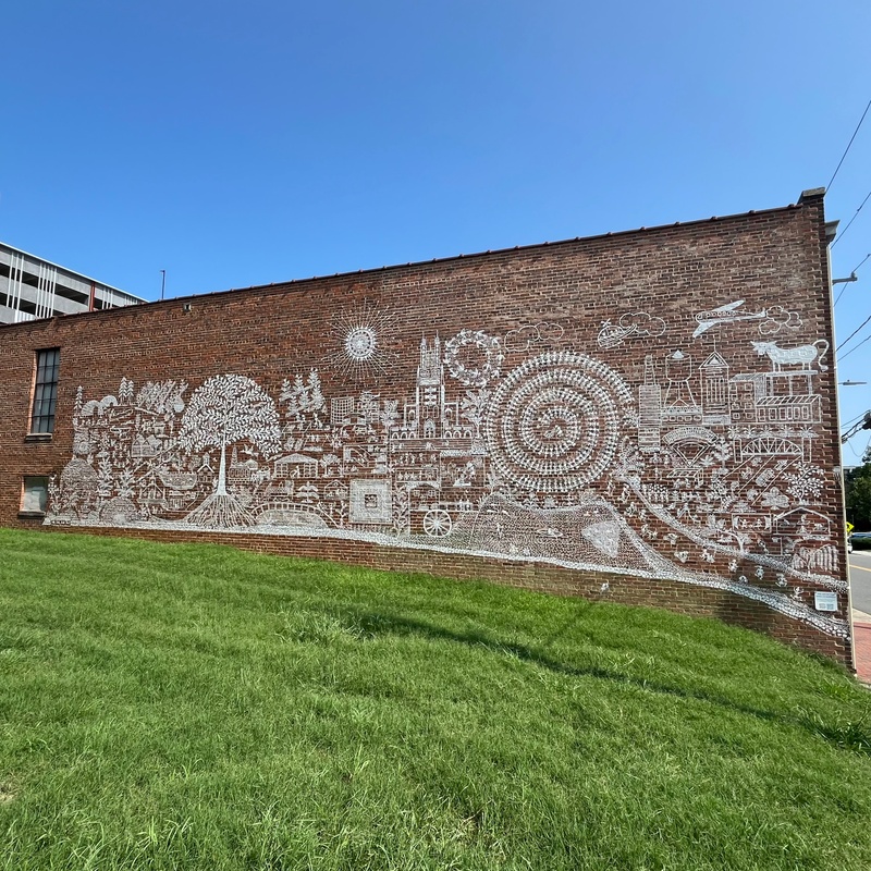 mural in Durham by artist unknown.