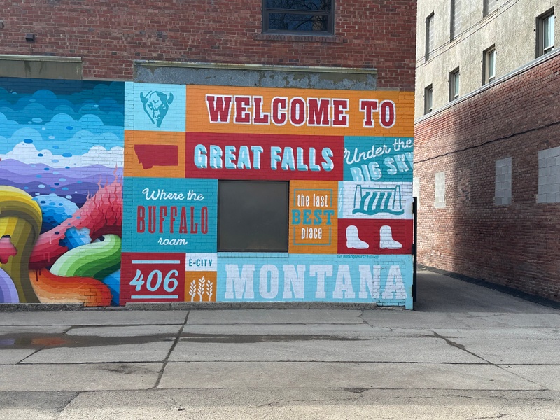 mural in Great Falls by artist unknown.