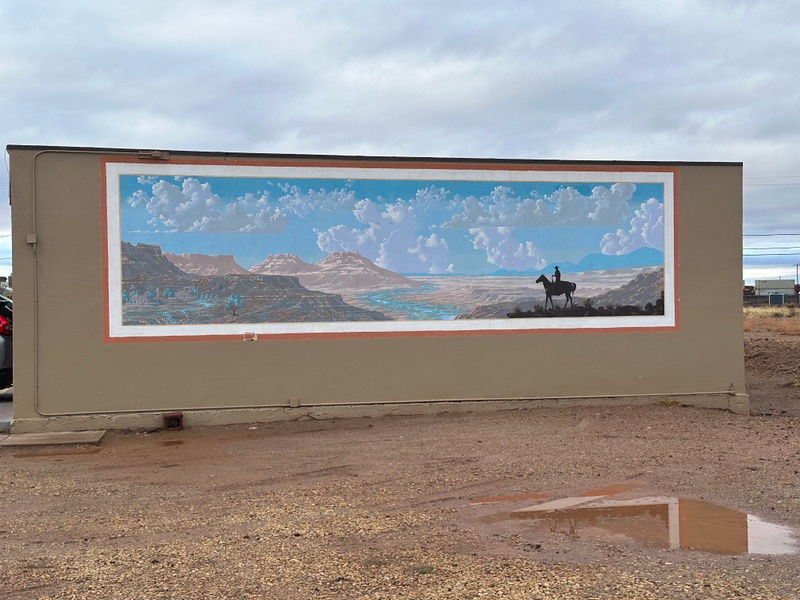 mural in Winslow by artist unknown.