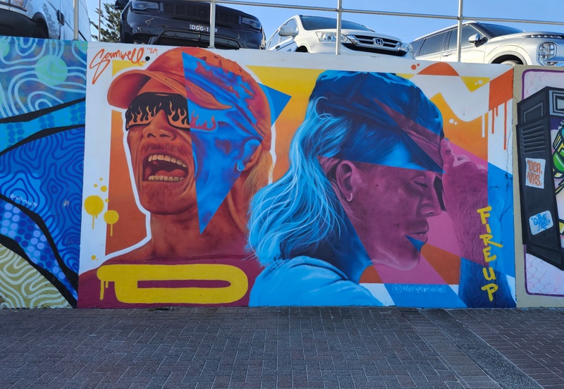 mural in Bondi Beach by artist unknown.