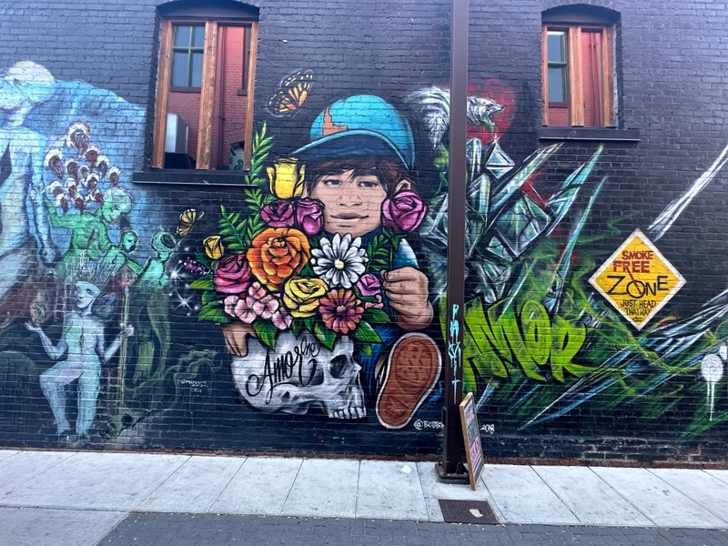 mural in Boise by artist Amor.