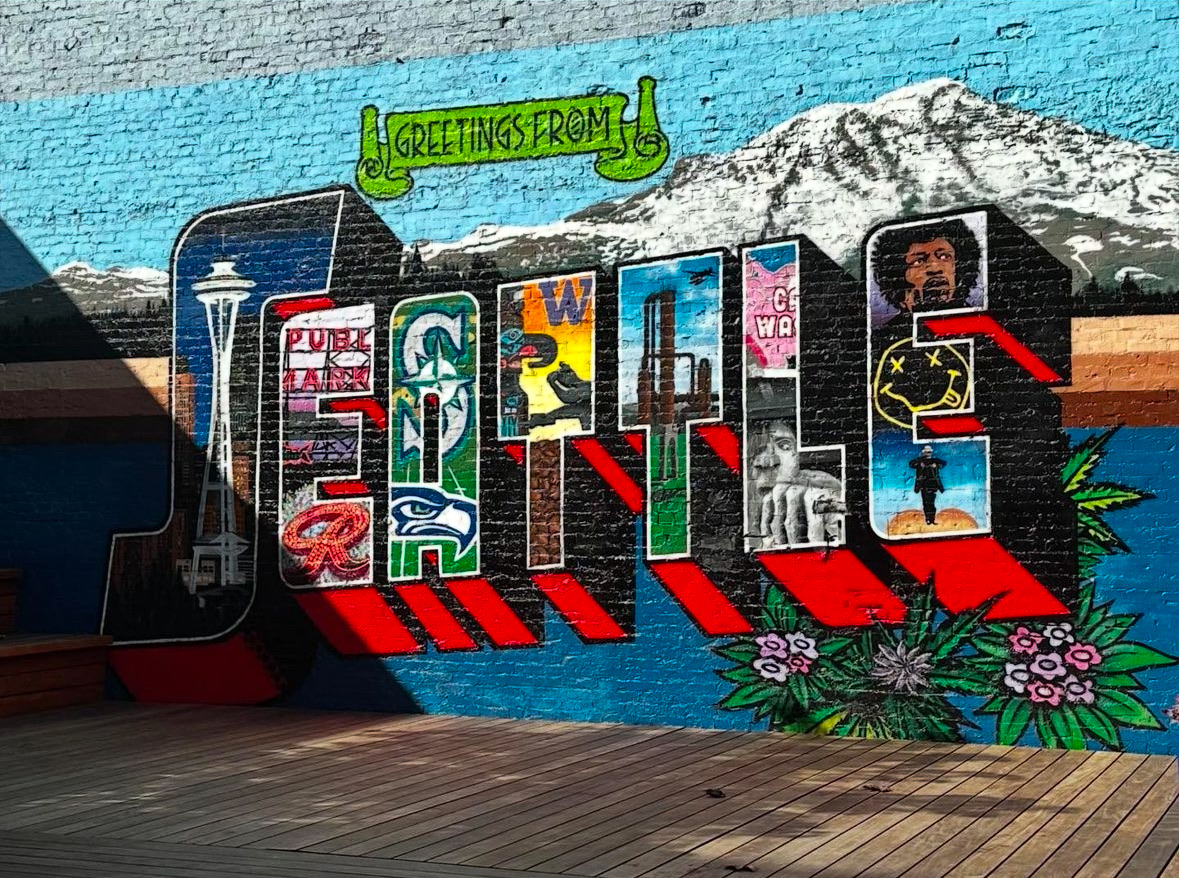 mural in Seattle by artist Greetings Tour.