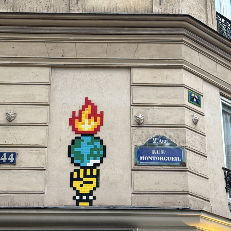 mural in Paris by artist Invader.
