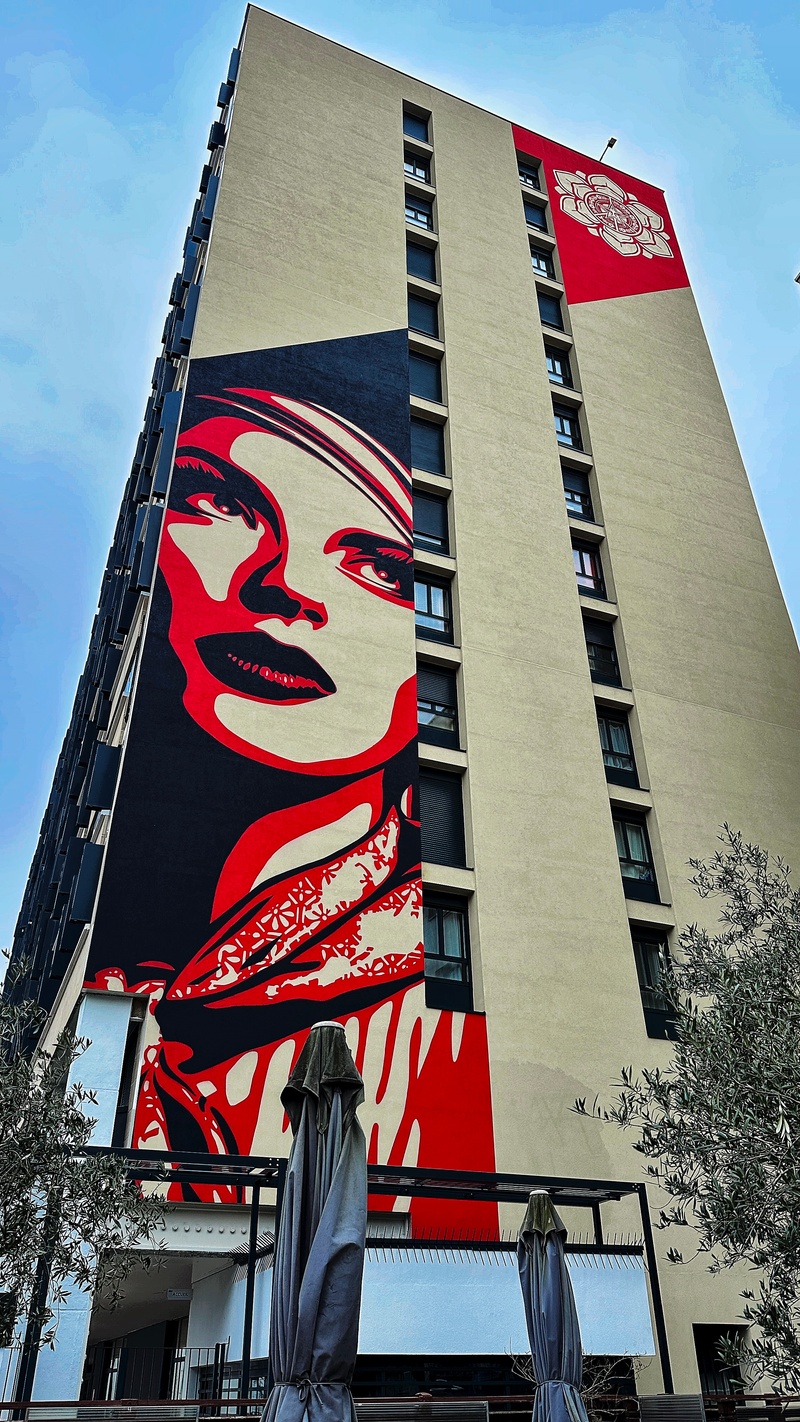 mural in Paris by artist Shepard Fairey.