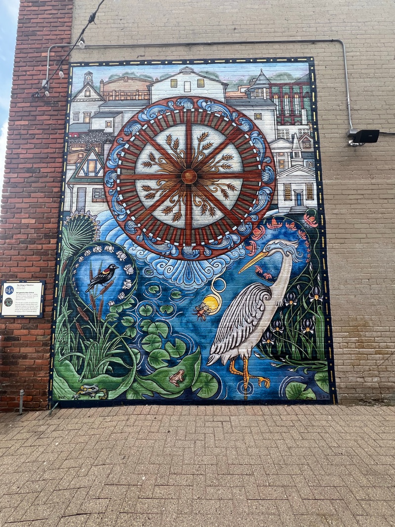 mural in Village of Clarkston by artist Alex Gilford.