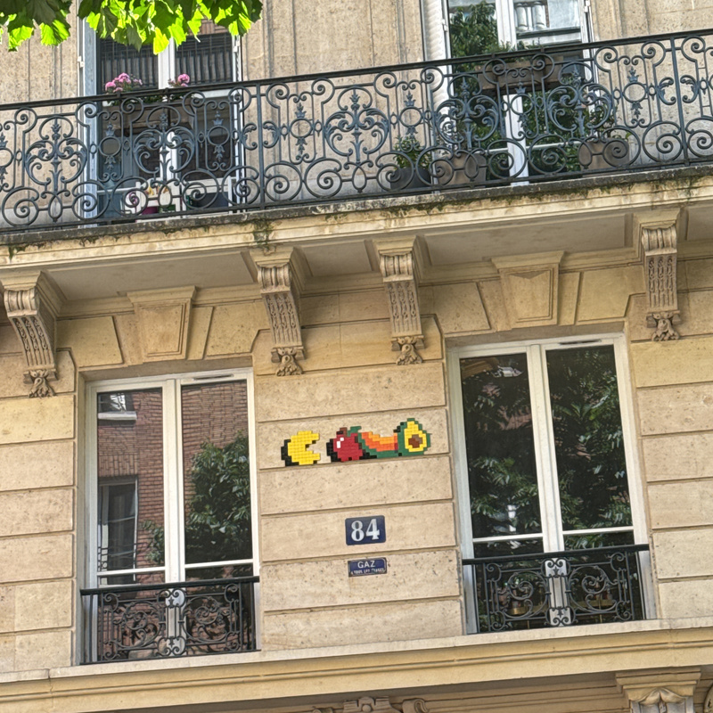 mural in Paris by artist Invader.