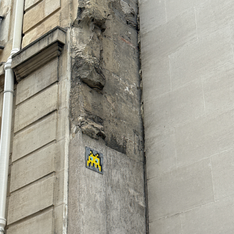 mural in Paris by artist Invader.