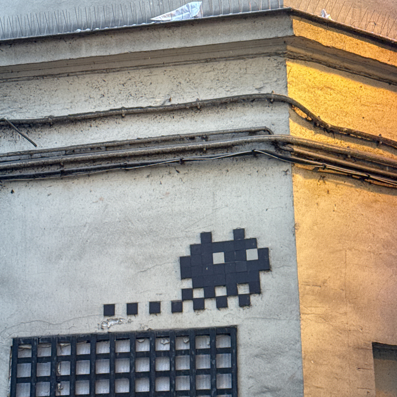 mural in Paris by artist Invader.