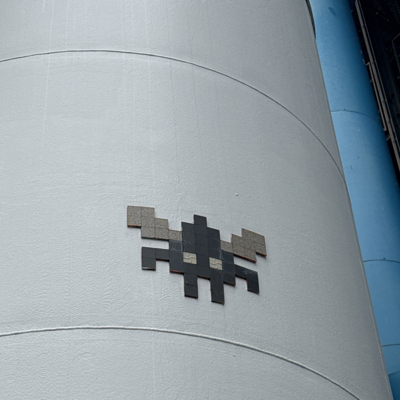 mural in Paris by artist Invader.
