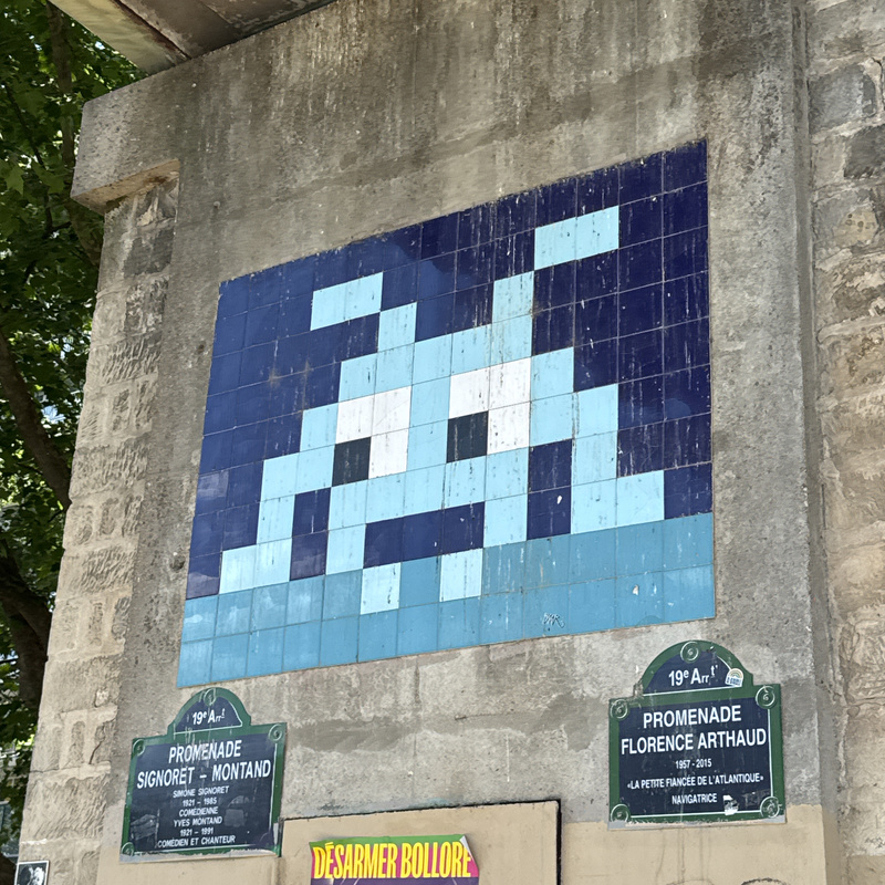 mural in Paris by artist Invader.