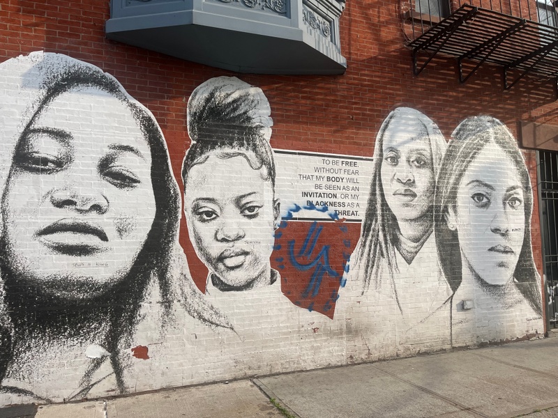 mural in Brooklyn by artist Tatyana Fazlalizadeh.