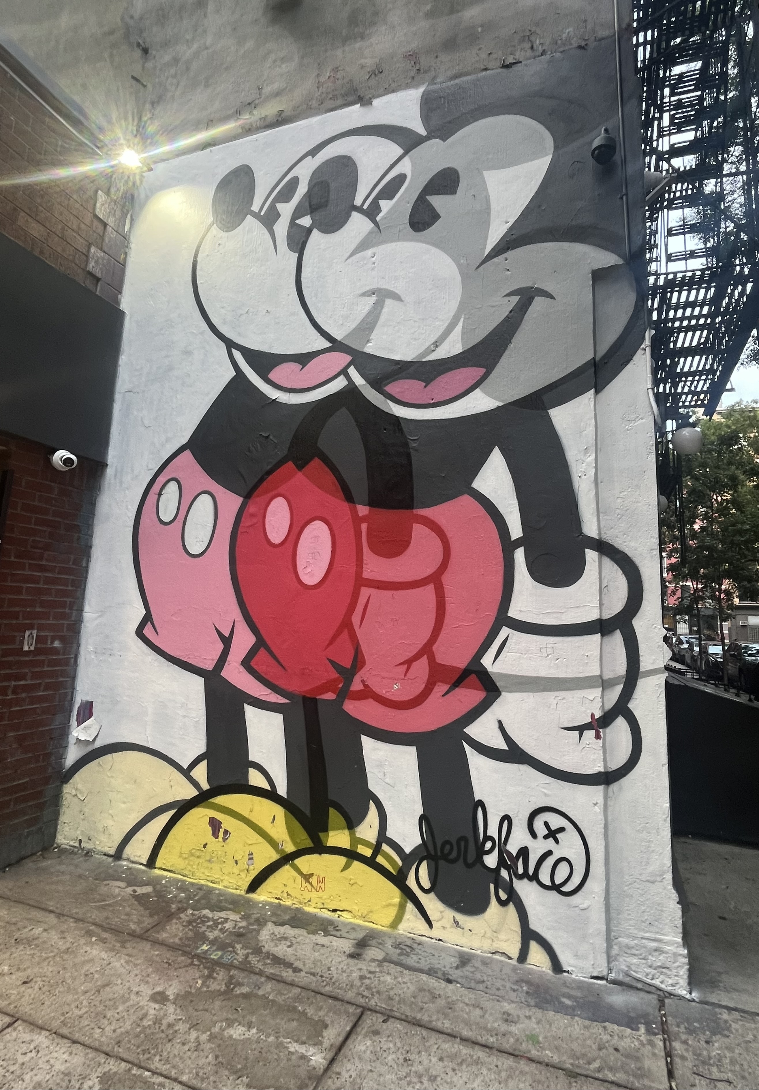 mural in New York by artist Jerkface. Tagged: Mickey Mouse