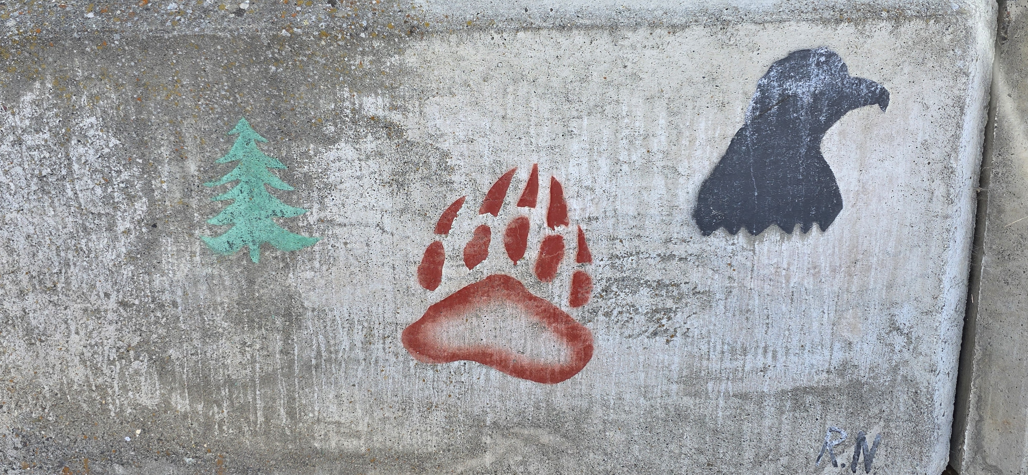 mural in Lillooet by artist unknown.