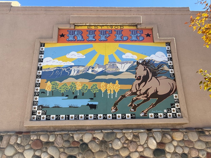mural in Rifle by artist unknown.