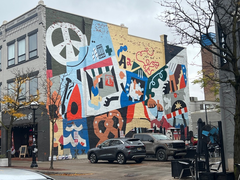 mural in Ann Arbor by artist Jesse Kassel.