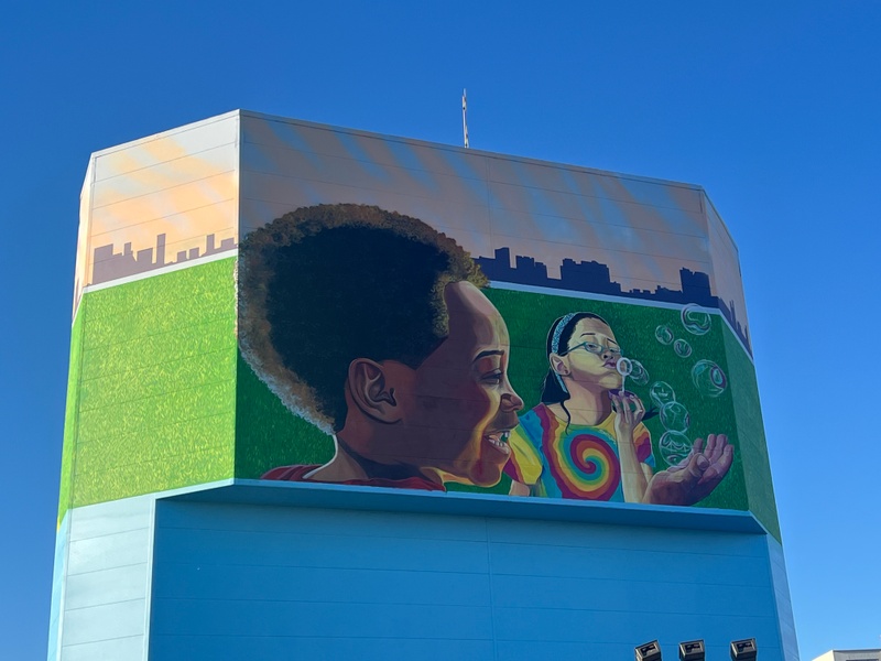 mural in Detroit by artist Max Sansing.