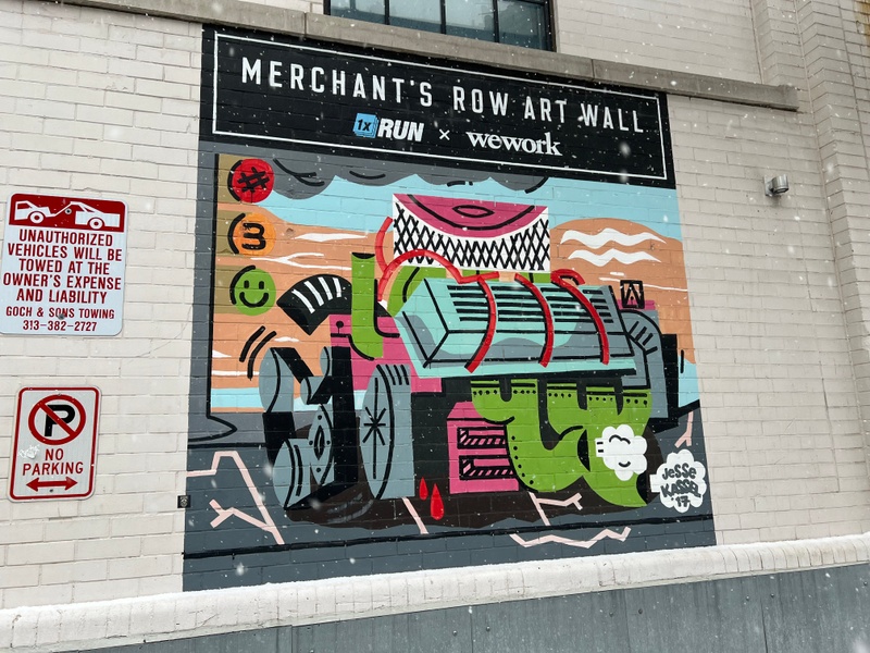 mural in Detroit by artist Jesse Kassel.