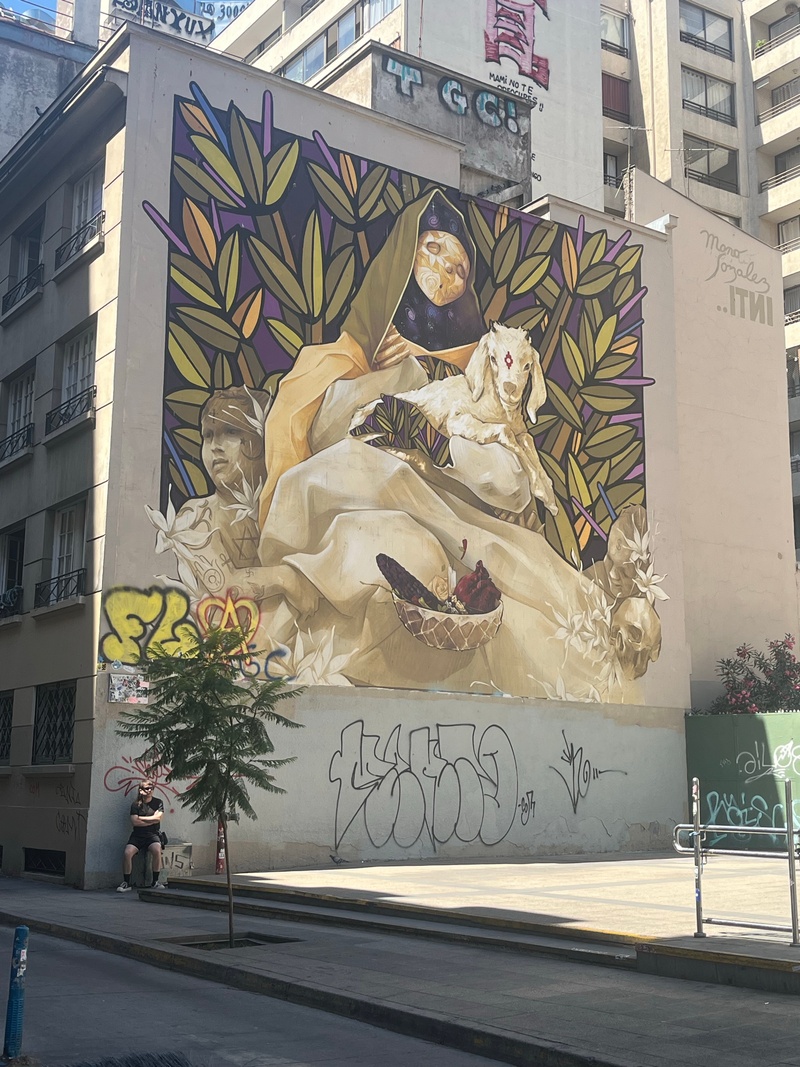 mural in Santiago by artist INTI.