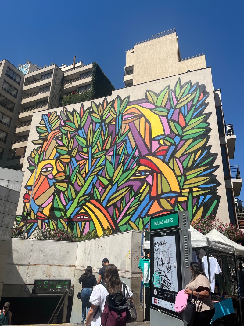 mural in Santiago by artist Mono González.