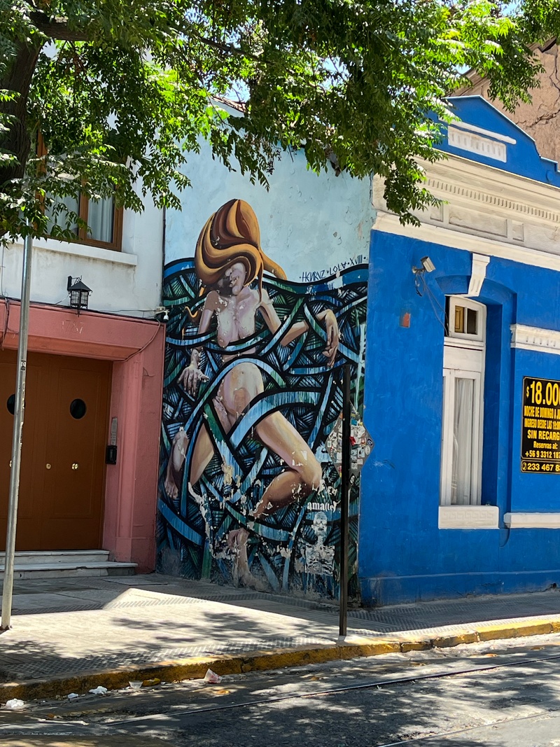 mural in Santiago by artist unknown.