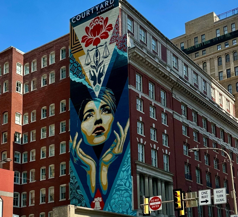 mural in Philadelphia by artist Shepard Fairey.