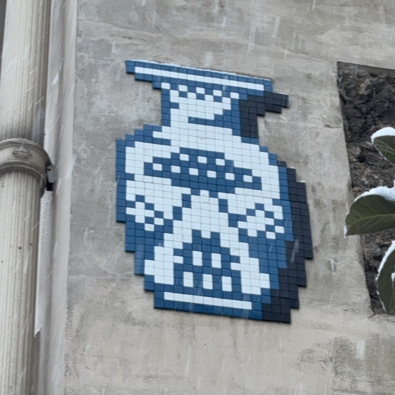 mural in Paris by artist Invader.
