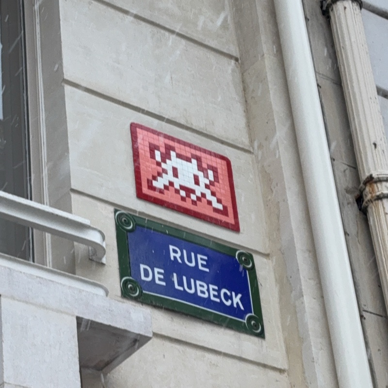 mural in Paris by artist Invader.